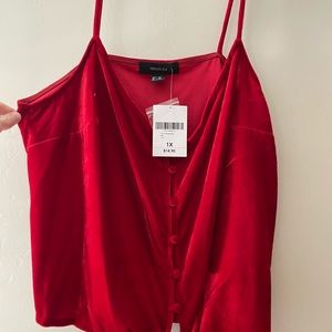 Red velvet tank top